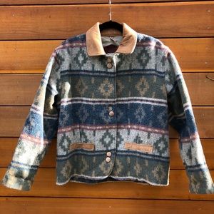 vintage navajo southwest aztec wool jacket womens